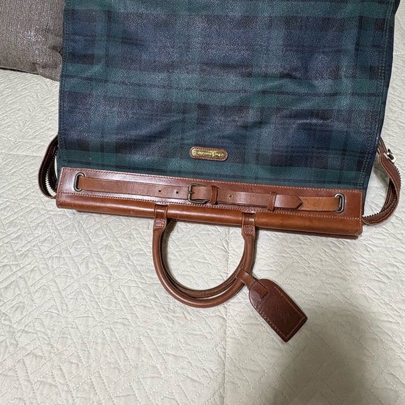 Vintage large Ralph Lauren   Plaid Black watch Boston Carry On Luggage Bag - Picture 3 of 16
